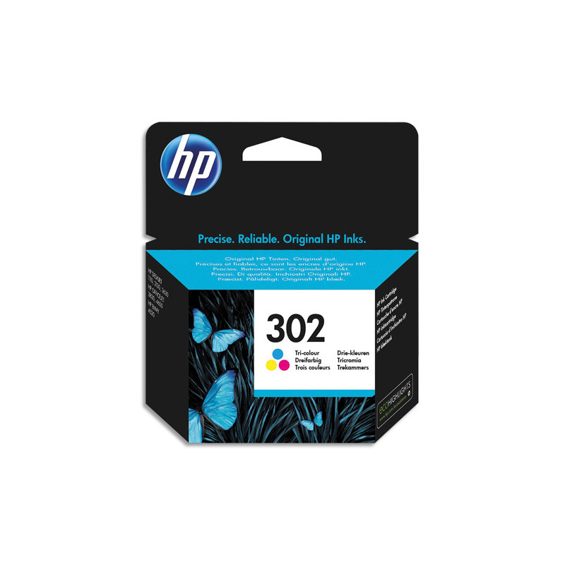 HP 302 Cartouche d'Encre Trois Couleurs Authentique (F6U65AE)