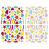 MAILDOR Sachet de 4 planches 10,5x16cm, 320 gommettes Initial multiformes couleurs vif/pastel assorties
