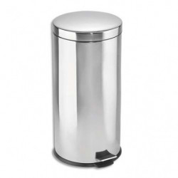 Poubelle à pédale Eco pour sanitaire inox 30 Litres avec seau intérieur - Diamètre 30 cm, H65 cm