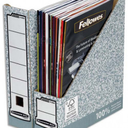 BANKERS BOX Porte-revues dos 8 cm pour format A4, carton recyclé Gris/Blanc