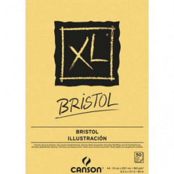 CANSON Bloc de 50 feuilles de papier dessin XL BRISTOL 180g grand format A4