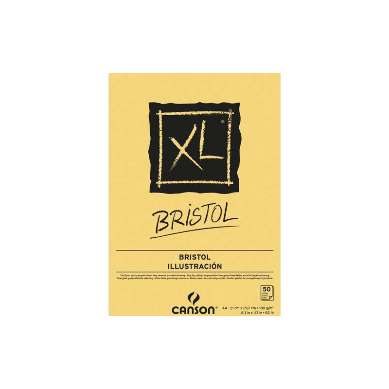 CANSON Bloc de 50 feuilles de papier dessin XL BRISTOL 180g grand format A4
