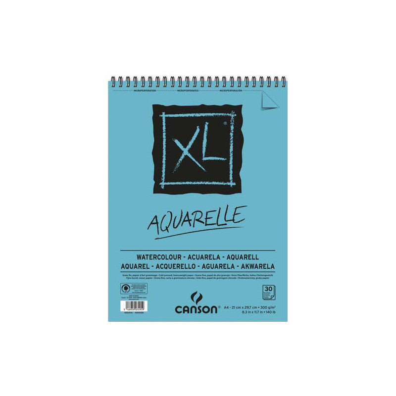 CANSON Bloc de 30 feuilles de papier dessin XL AQUARELLE 300g A3
