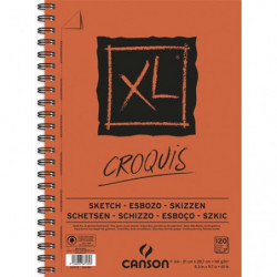 CANSON Bloc spiralé de 120 feuilles de papier dessin CROQUIS XL 90g grand format A4