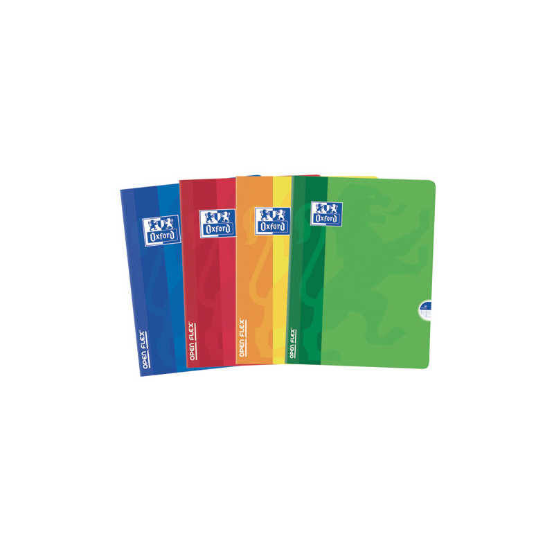 OXFORD Cahier OpenFlex piqûre 48 pages grand format 24 x 32 cm grands carreaux Seyès. Couverture polypro