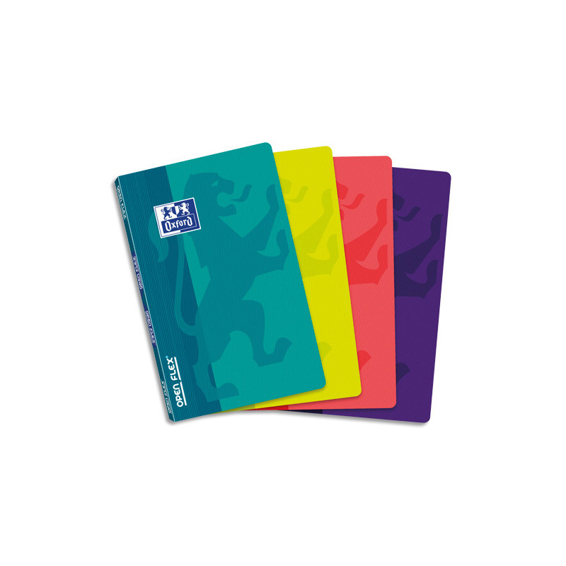 OXFORD Carnet OpenFlex piqûre 96 pages 9x14cm petits carreaux 5x5. Couverture polypro