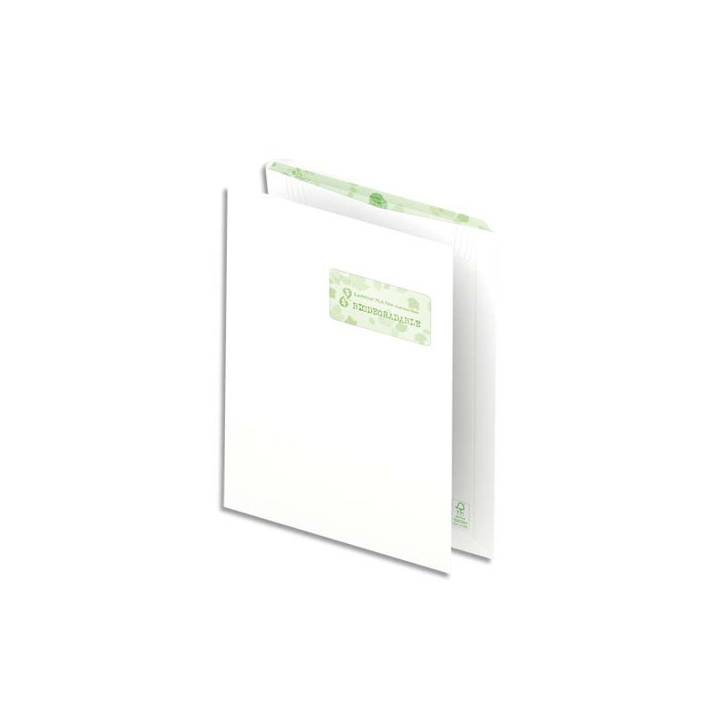 OXFORD Boîte de 250 pochettes recyclées extra Blanches 90g format C4 229x324 mm avec fenêtre 50x100 mm