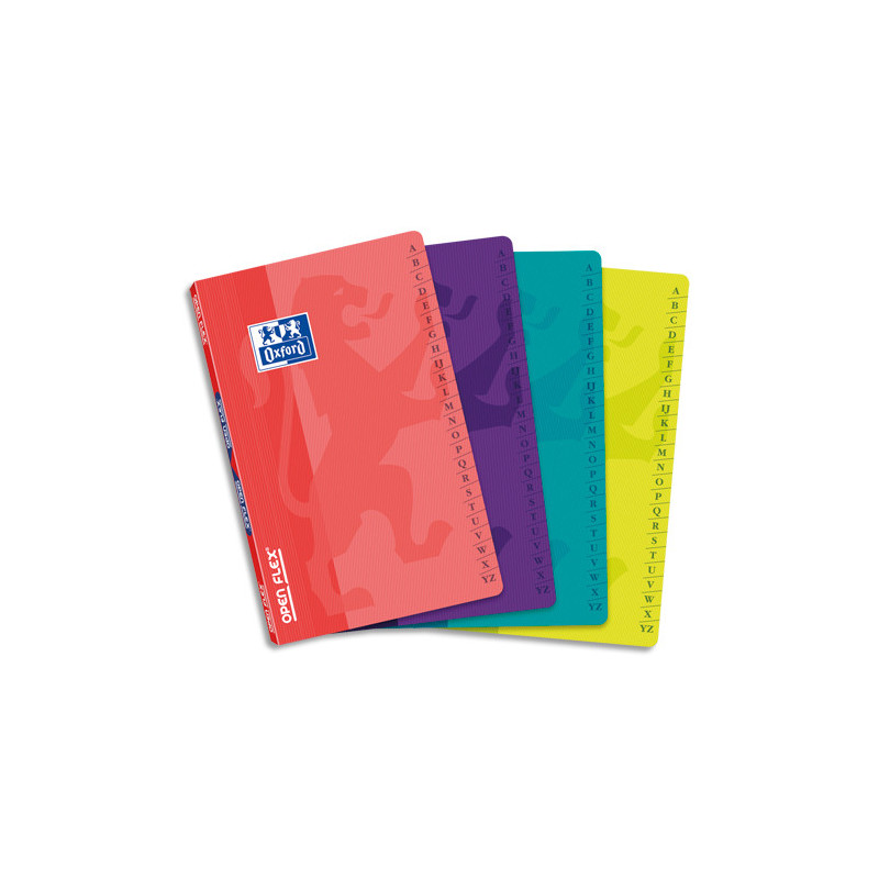 OXFORD Répertoire OpenFlex piqûre 96 pages 9x14cm petits carreaux. Couverture polypro