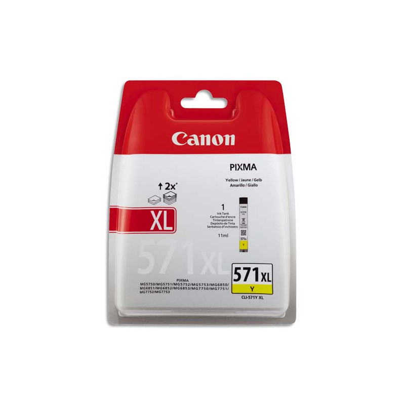 CANON Cartouche Jet d'encre CLI-571XL Jaune 0334C001AA