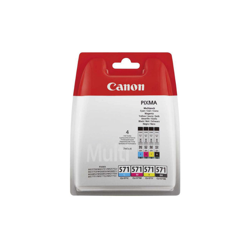 CANON Pack Jet d'encre CLI-571 Cyan/Magenta/Jaune/Noir 0386C005AA