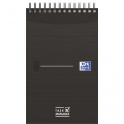 OXFORD Bloc TASK MANAGER spirale couverture carte 140 pages lignées 12,5x20 cm. Coloris assortis