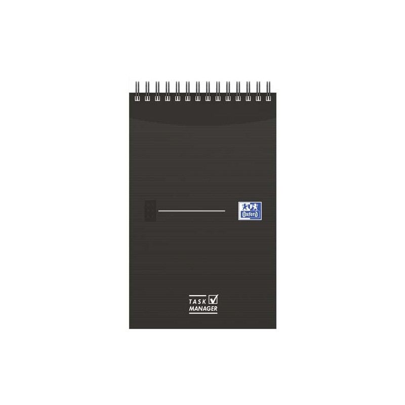 OXFORD Bloc TASK MANAGER spirale couverture carte 140 pages lignées 12,5x20 cm. Coloris assortis