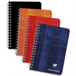 CLAIREFONTAINE Carnet spirale 100 pages 9x14cm 5x5. Couvertures carte assortie