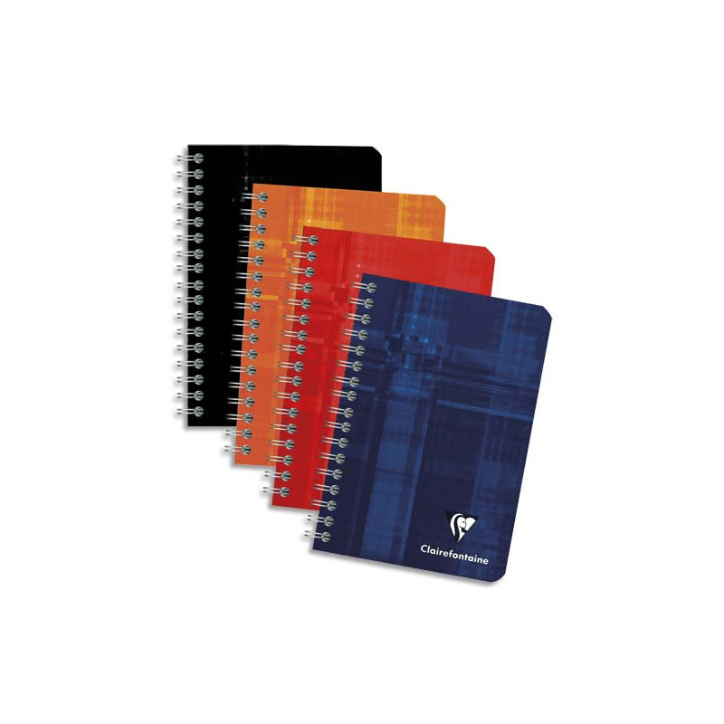 CLAIREFONTAINE Carnet spirale 100 pages 9x14cm 5x5. Couvertures carte assortie