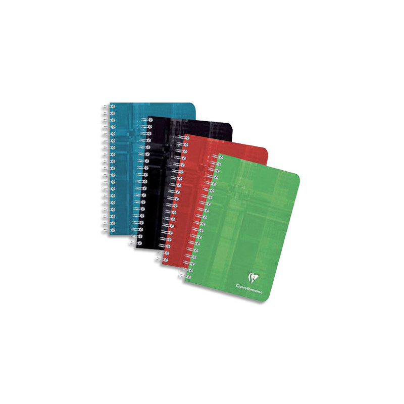 CLAIREFONTAINE Carnet spiralé 100 pages 11x17cm 5x5. Couverture carte assortie