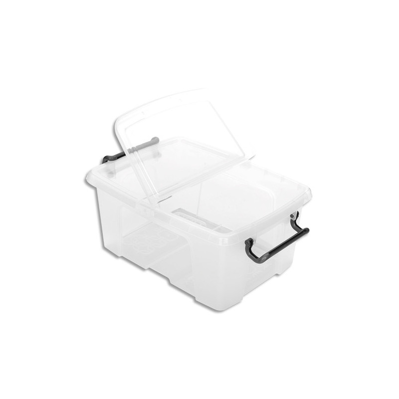 CEP Boîte de rangement Smart Box Strata avec couvercle clipsé dims int.22,1x31,5cm transparent 12L