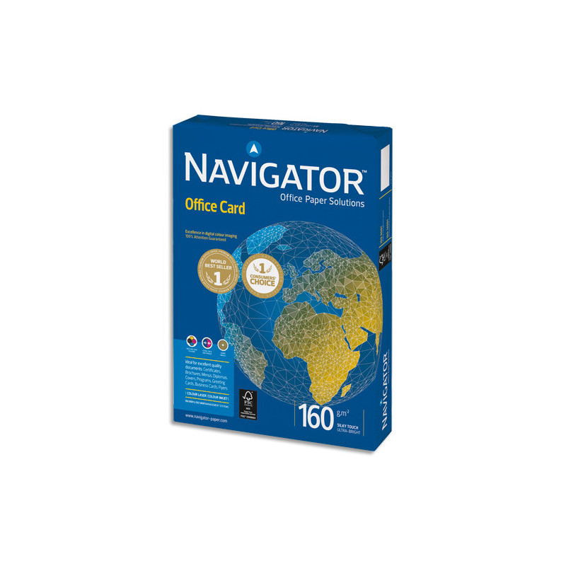NAVIGATOR Ramette 250 feuilles papier extra Blanc Navigator Office Card A4 160G CIE 169