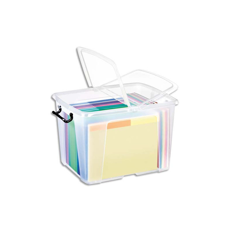 CEP Boîte de rangement Smart Box Strata avec couvercle clipsé dims int.30,3x38,9x30,4cm transparent 40L
