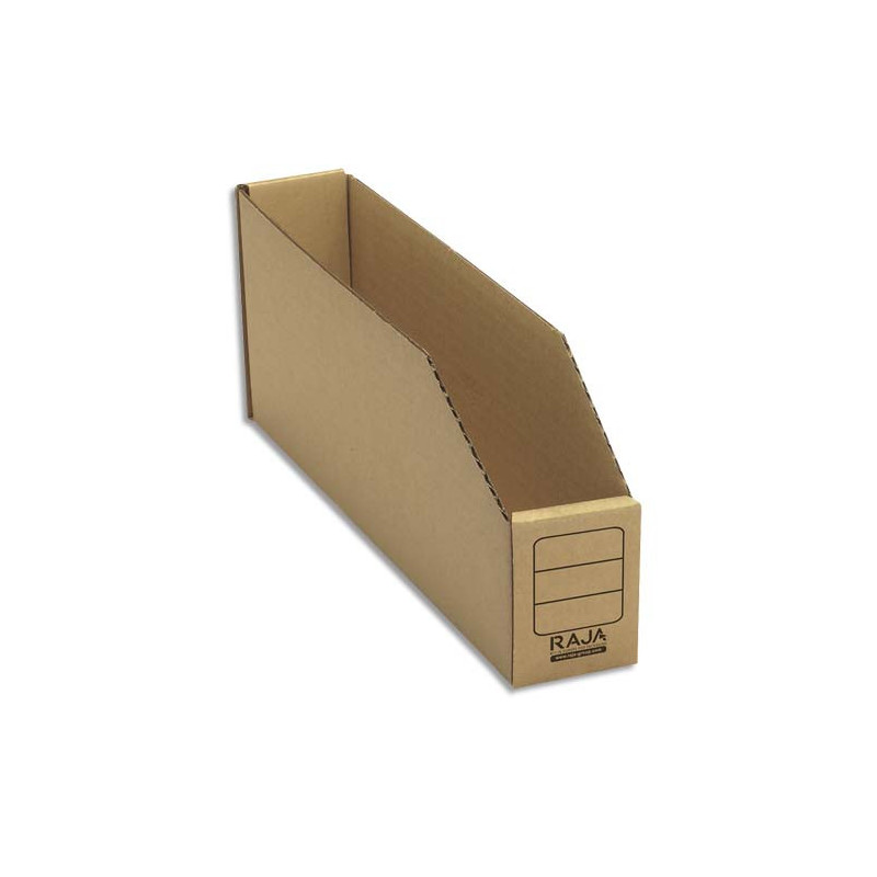 Paquet de 50 bacs à bec de stockage en carton brun - Dimensions : L11,2 x H5,1 x P30,1 cm