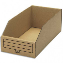 Paquet de 50 bacs à bec de stockage en carton brun - Dimensions : L15,1 x H11,2 x P30,1 cm