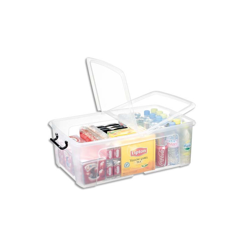 CEP Boîte de rangement Smart Box Strata avec couvercle clipsé dims int.36x59,1x21,6cm transparent 50L