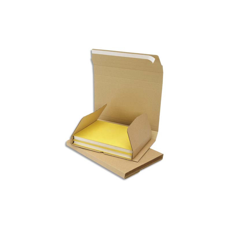 Etui postal en carton brun, fermeture adhésive Standard - Dimensions : L24 x H1 x P18 cm