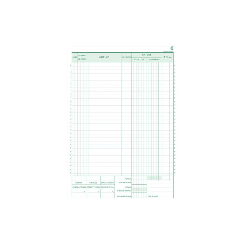 EXACOMPTA Manifold caisse 21 x 29,7 cm 50 feuillets dupli numérotés autocopiants