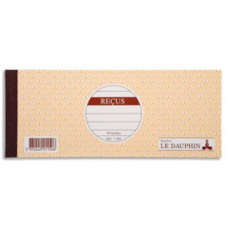 LE DAUPHIN Carnet de reçus 9 x 22,5 cm 50 feuillets 10 colonnes