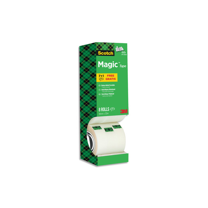 SCOTCH Tour de 8 rouleaux Scotch Magic 810 dont 1 gratuit 19 mm x 33 m