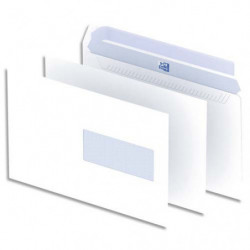 OXFORD Boîte de 500 enveloppes Blanches auto-adhésives 90g format C5 162x229 mm avec fenêtre 45x100 mm