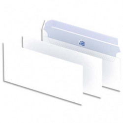 OXFORD Boîte de 500 enveloppes Blanches auto-adhésives 90g format DL 110x220 mm