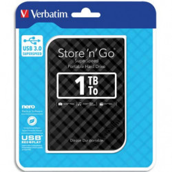 VERBATIM Disque dur 2,5'' USB 3.0 Store'N'Go Style 1To Noir 53194