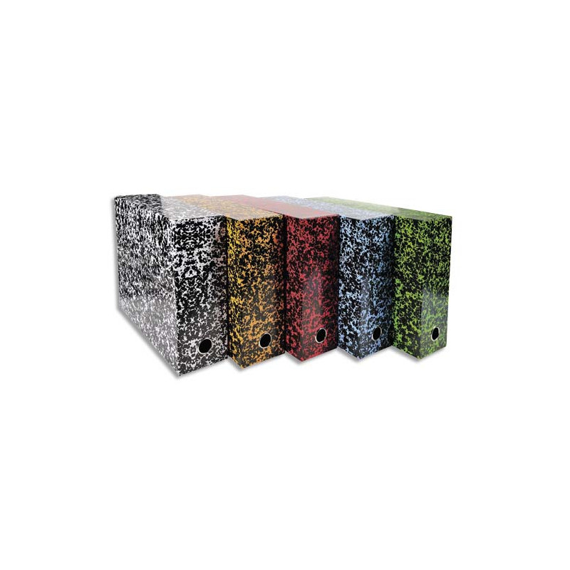 EXACOMPTA Boîte transfert marbrée Anoney, carton rigide recouvert papier vernis, dos 9cm, assortis
