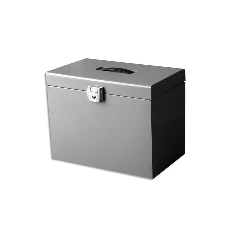 PIERRE HENRY Valise de classement en métal. Livrée avec 5 dossiers. Dim: 36,5x28x22 cm. Coloris aluminium