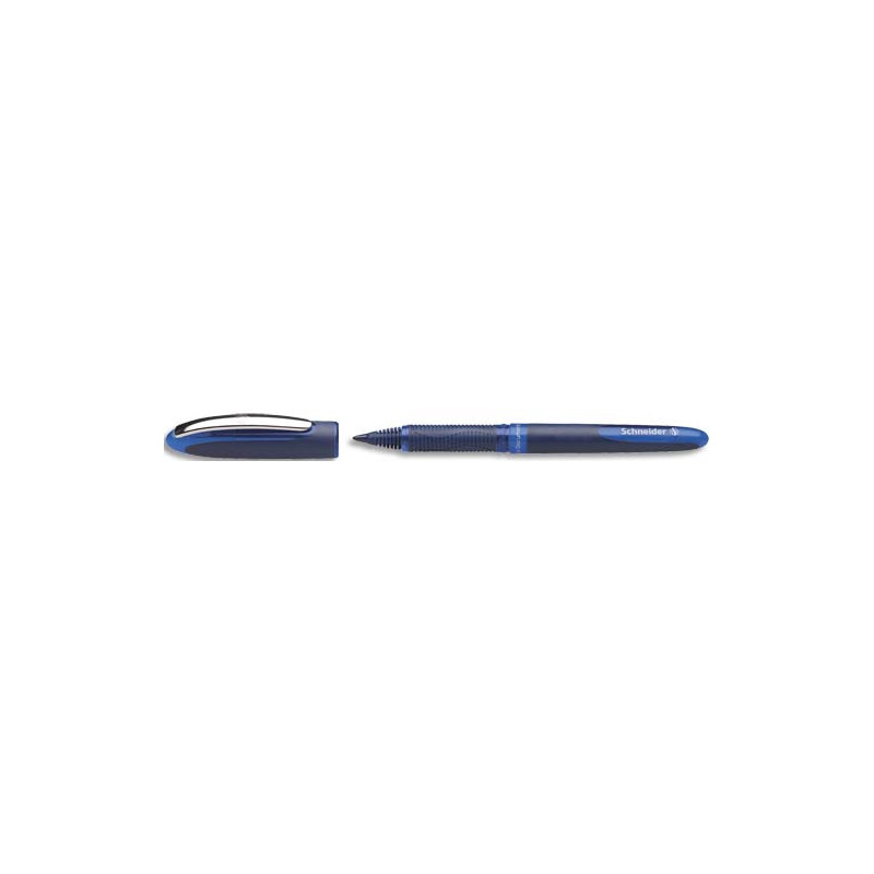 SCHNEIDER Stylo Roller encre Bleu avec pointe Ultra Smooth 0,6mm. Cap-off. Grip ergonomique caoutchouté.