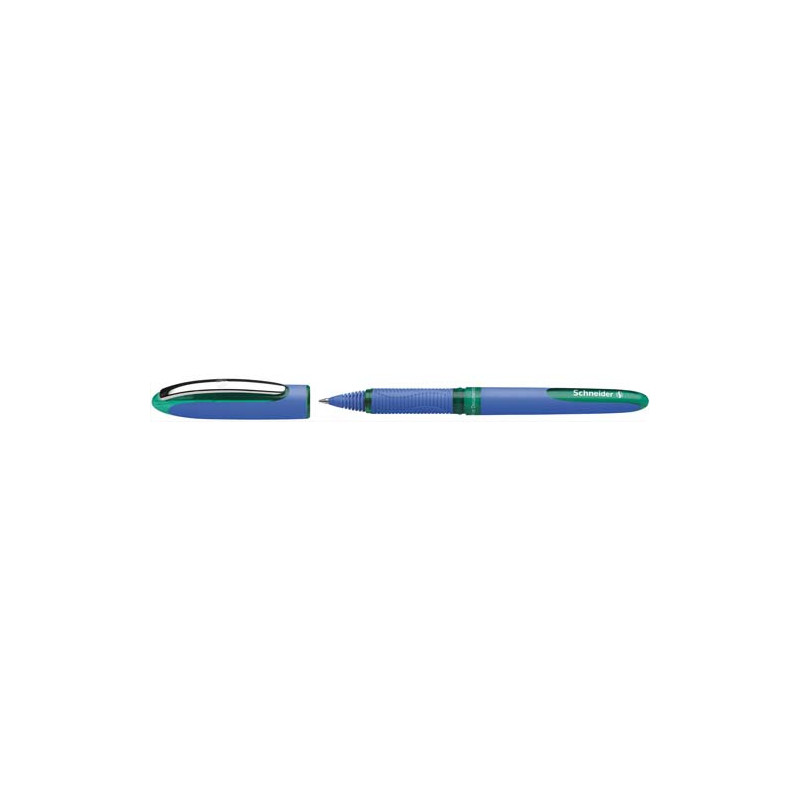 SCHNEIDER Roller à encre Vert avec pointe conique hybride 0,5 mm. Cap-off. Grip ergonomique caoutchouté.