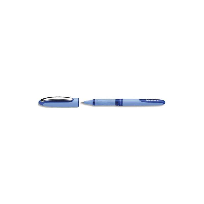 SCHNEIDER Roller à encre Bleu avec pointe aiguille hybride 0,5 mm. Cap-off. Grip ergonomique caoutchouté.