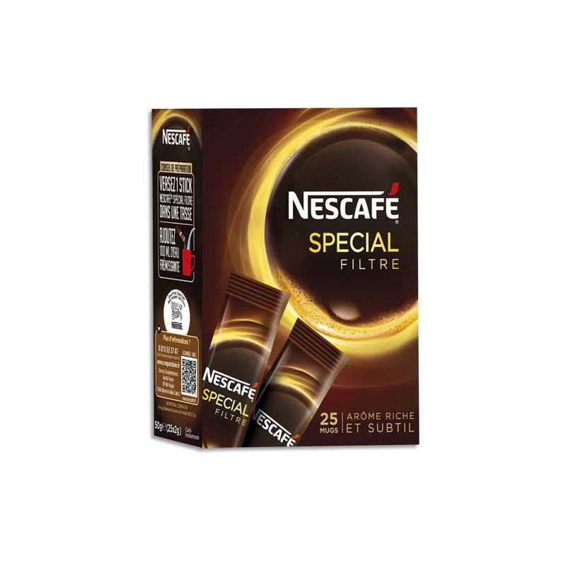 NESCAFE Boîte de 25 sticks de café instantané pur Arabica Espresso