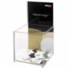 DEFLECTO Urne avc pte-affich : 38,6 x 21,3 x 21,3 cm, pte-affich 37,5 x 20,3 cm, Fente 10 x 0,9 cm