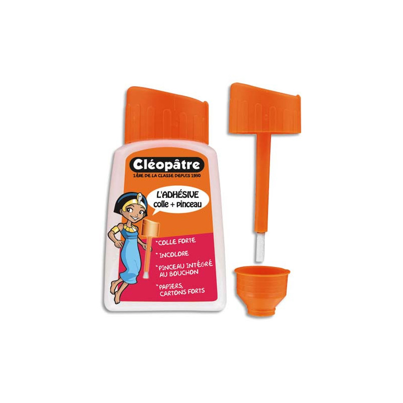 CLEOPATRE Colle synthétique transparente / flacon avec pinceau 80 ml