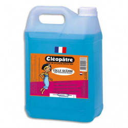 CLEOPATRE Colle synthétique transparente / colle Bleue Océane / Bidon de 5 litres