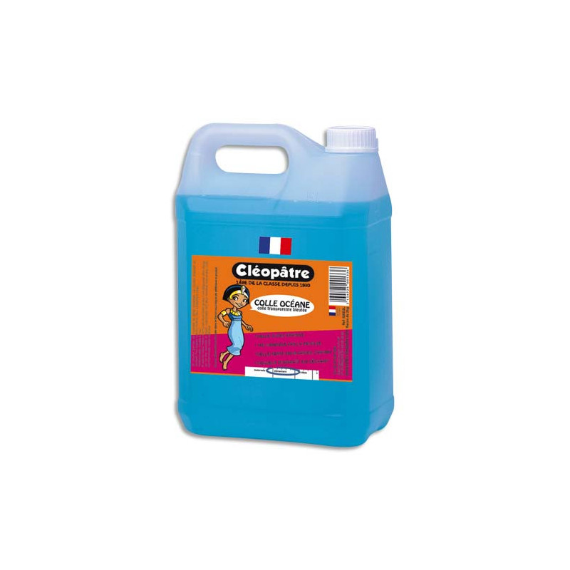 CLEOPATRE Colle synthétique transparente / colle Bleue Océane / Bidon de 5 litres