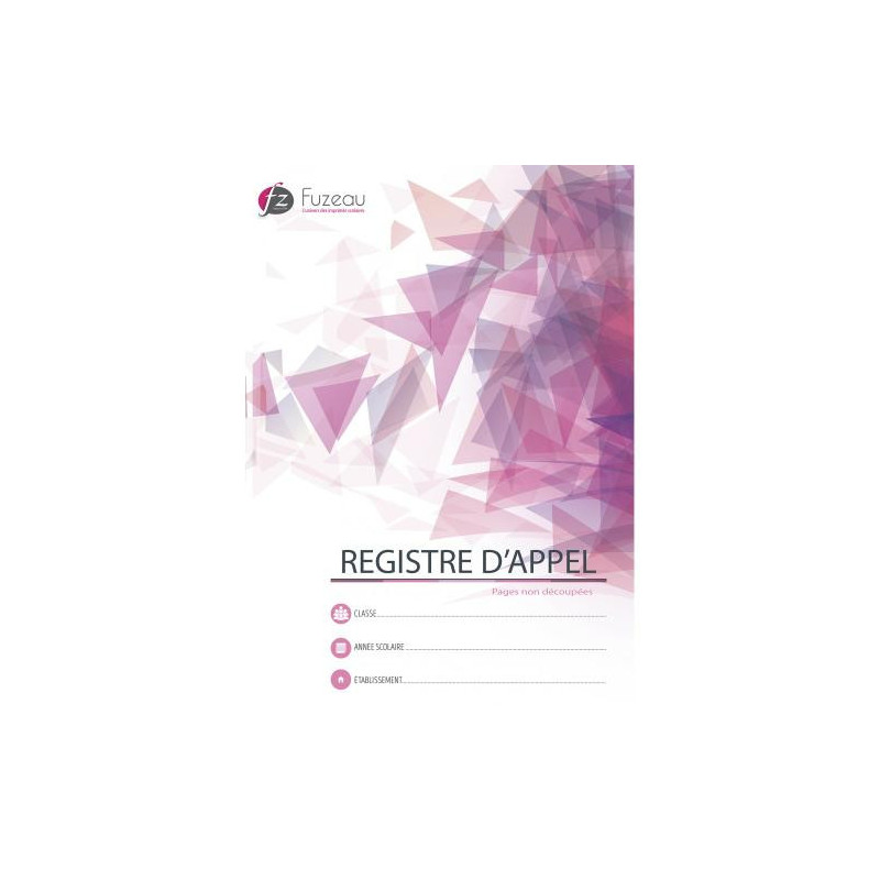 FUZEAU Registre d'appel sans découpe, contrôle par demi-journée - Format A4 21x29,7cm - 24 pages