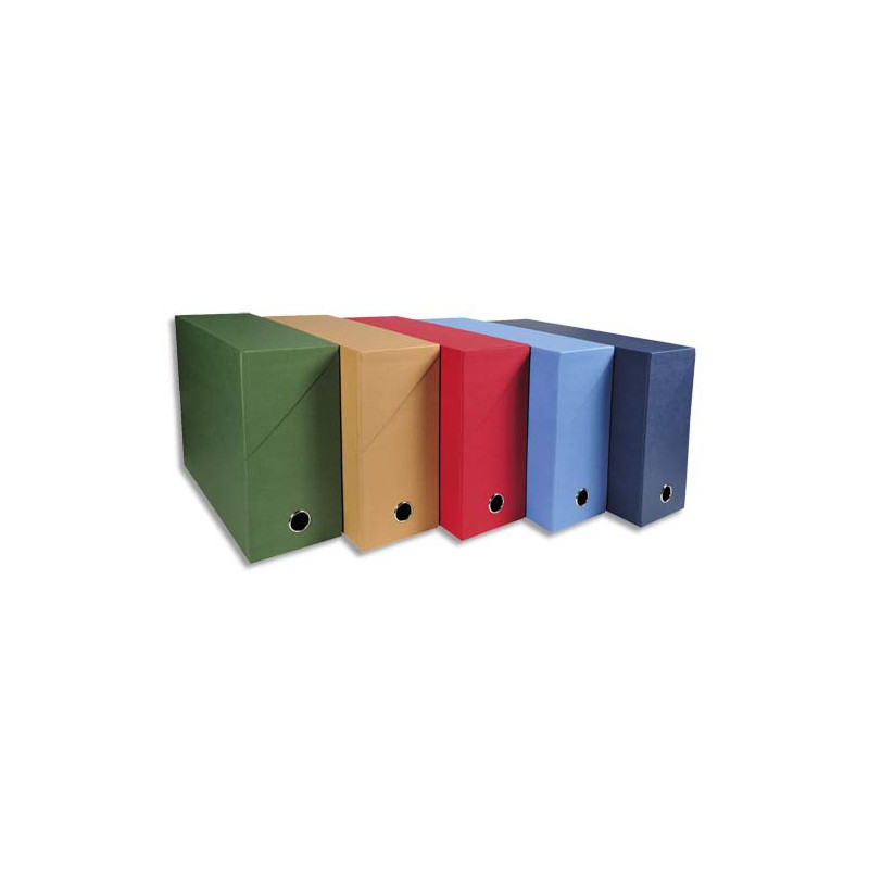 EXACOMPTA Boîte de transfert, carton rigide recouvert de papier toilé, dos 12 cm, 34x25,5 cm, assortis
