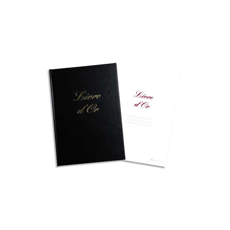 ELVE Livre d'Or format 21x29,7cm Noir 148 pages. Couverture aspect cuir