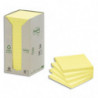 POST-IT Tour 16 blocs 100f 76X76mm 100% recyclé. Coloris Jaune