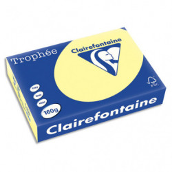 CLAIREFONTAINE Ramette de 250 feuilles papier couleur TROPHEE 160 grammes format A4 canari 2636