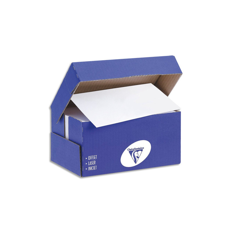 CLAIREFONTAINE Boîte de 250 enveloppes auto-adhésives 90g DL 110x220mm PAP DE