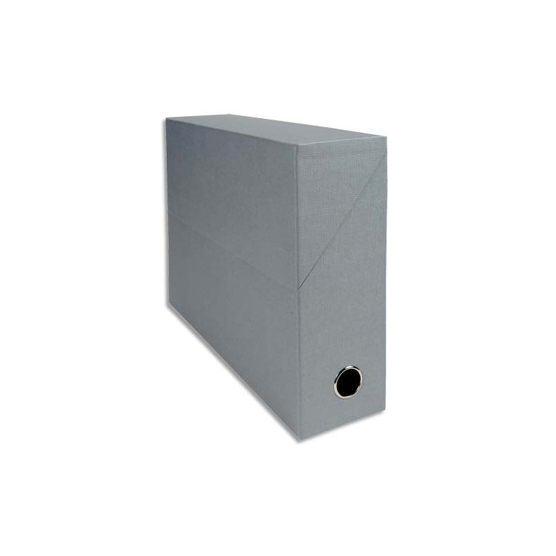EXACOMPTA Boîte de transfert, carton rigide recouvert de papier toilé, dos 9 cm, 34x25,5 cm, Gris
