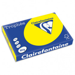 CLAIREFONTAINE Ramette de 500 feuilles papier couleur TROPHEE 80 grammes format A3 Jaune soleil 1887